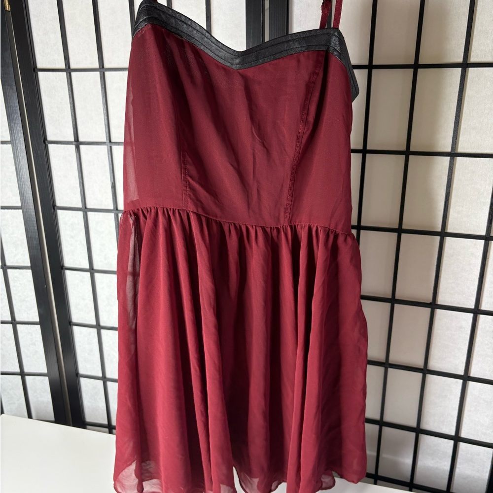 Forever 21 Burgundy and Black Mini Dress